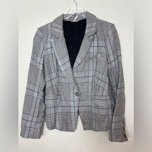 Free People Plaid Blazer Size Medium